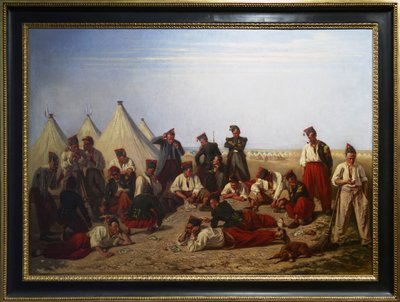 El juego de la lotería en el campamento de Chalons de Eugene Bellanger