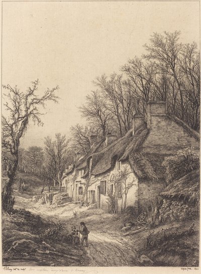 Cabañas en Invierno, 1840 de Eugene Bléry