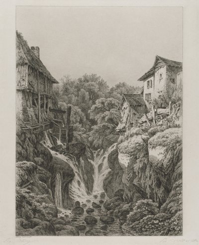 El Molino y la Cascada de Grésy cerca de Aix-les-Bains de Eugene Bléry