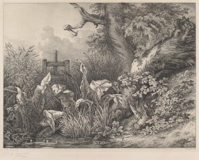 Muelles de agua y zarzas en una esclusa, 1843 de Eugene Bléry