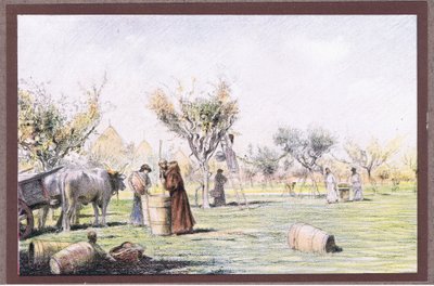 Fray Giles trabajando en el viñedo de Eugene Burnand