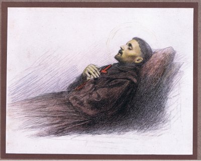San Francisco en su lecho de muerte de Eugene Burnand