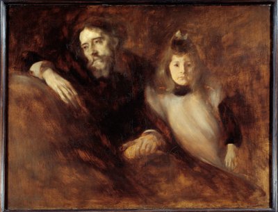 Alphonse Daudet y su hija de Eugène Carrière