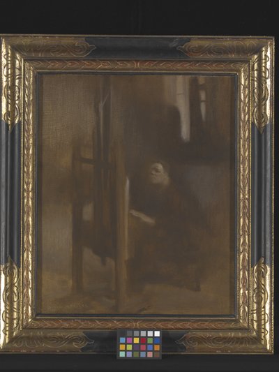 Artista en su caballete (óleo sobre lienzo) de Eugène Carrière
