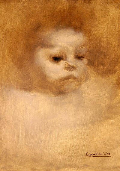 Cabeza de un niño, estudio para La Grande Soeur de Eugène Carrière