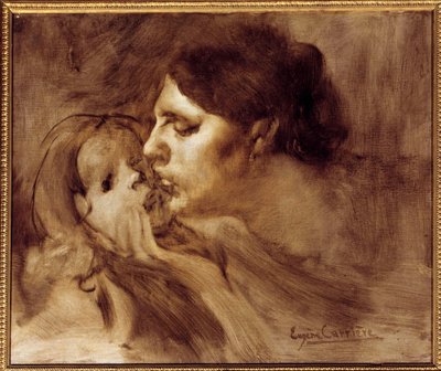 El beso maternal de Eugène Carrière