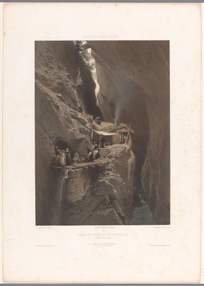 Visitantes de los baños medicinales de Pfäfers en la Edad Media Bains de Pfäfers au XIVth Siècle (título sobre el objeto) Rostros en Suiza, Saboya y Tirol (título de la serie) La Suisse, la Savoie et le Tyrol (título de la serie sobre el objeto) de Eugene Ciceri