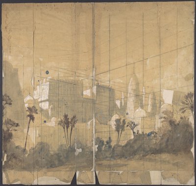 Diseño para un escenario en la Ópera, París, 1828-90 de Eugene Ciceri