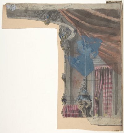 Diseño para un escenario en la Ópera, París, 1828-90 de Eugene Ciceri
