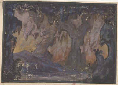 Diseño para un decorado de escenario en la Ópera, París, 1830-90 de Eugene Ciceri