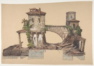Diseño para un escenario en la Ópera, París de Eugene Ciceri