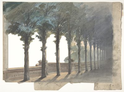 Diseño para un escenario en la Ópera, París, 1830-90 de Eugene Ciceri
