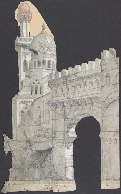 Diseño para un Escenario en la Ópera, París, 1830-90 de Eugene Ciceri