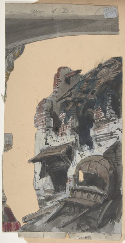 Diseño para un escenario en la Ópera, París, 1830-90 de Eugene Ciceri