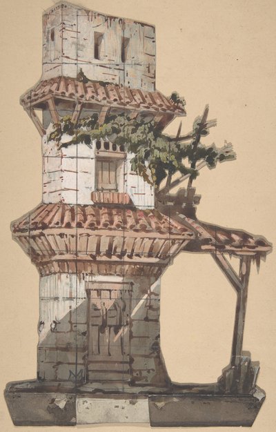 Diseño para un escenario en la Ópera, París, 1830-90 de Eugene Ciceri
