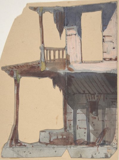 Diseño para un Escenario en la Ópera, París, 1830-90 de Eugene Ciceri