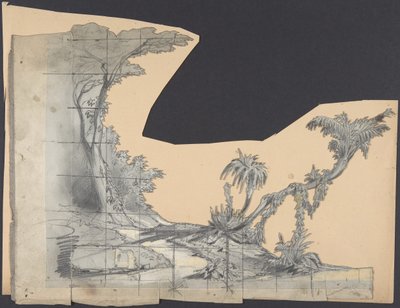 Diseño para un escenario en la Ópera, París de Eugene Ciceri