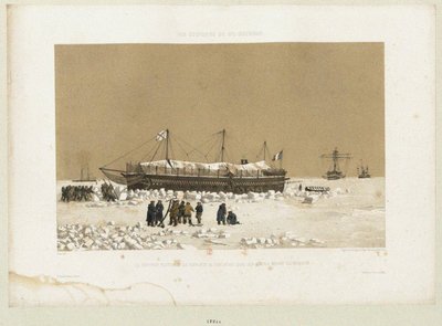 La batería flotante Tonnante en el hielo cerca de Kinburn, 1856 de Eugene Ciceri