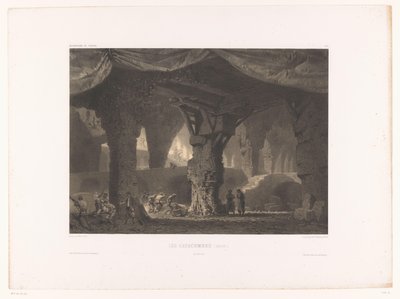 Theatredecor con catacumbas Les catacombes (inedit.) (título sobre objeto) Theatredecors (título de la serie) Décorations de théâtre (título de la serie sobre el objeto) de Eugene Ciceri