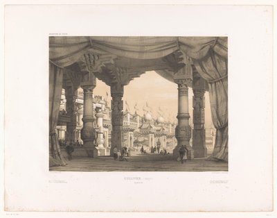 Decoración de teatro con arena. Gulliver. (inédito) (título sobre el objeto) Decoraciones de teatro (título de la serie) Decoraciones teatrales (título de la serie sobre el objeto) de Eugene Ciceri
