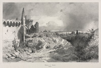 Viajes pintorescos y románticos en la antigua Francia. Bretaña: Castillo de Susinio de Eugene Ciceri