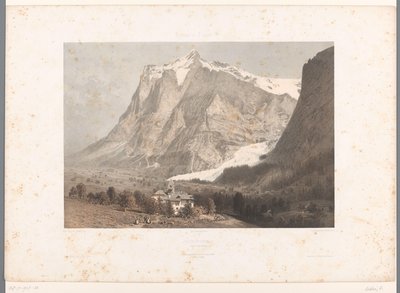 Vista de Grindelwald Grindelwald (título sobre el objeto) Rostros en Suiza, Saboya y Tirol (título de la serie) La Suisse, la Savoie et le Tyrol (título de la serie sobre el objeto) de Eugene Ciceri