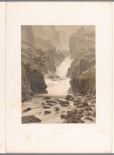Vista de la cascada de Barberine, cerca de Vallorcine
Cascade de Barberine (título en el objeto)
Vistas de Suiza, Saboya y Tirol (título de la serie)
La Suisse, la Savoie et le Tyrol (título de la serie en el objeto) de Eugene Ciceri