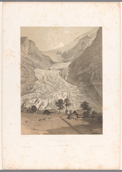 Vista del glaciar High Grindelwald Glaciar Superior de Grindelwald (título sobre objeto) Rostros en Suiza y Saboya (título de la serie) La Suisse et la Savoie (título de la serie sobre el objeto) de Eugene Ciceri