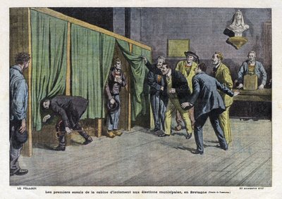 Primeras pruebas de la cabina de aislamiento durante las elecciones en Bretaña de Eugene Damblans