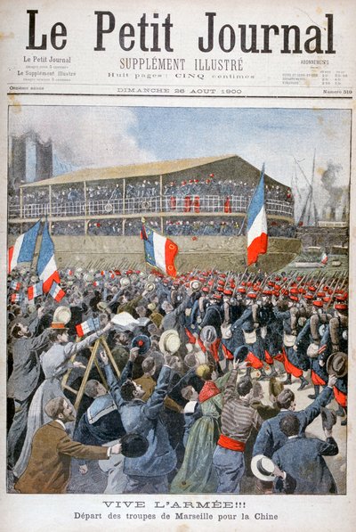 Tropas francesas embarcando hacia China, 1900 de Eugene Damblans