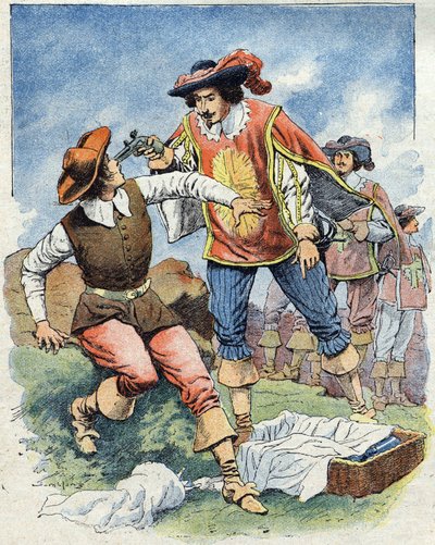 Ilustración para "Les Trois Mousquetaires" (Los tres mosqueteros) de Eugene Damblans