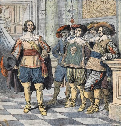 Ilustración para "Les Trois Mousquetaires" (Los Tres Mosqueteros), principios del siglo XX (grabado) de Eugene Damblans