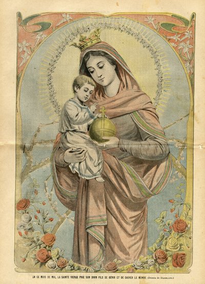 En este mes de mayo, la Virgen Bendita reza a su divino hijo para que bendiga y salve al mundo de Eugene Damblans