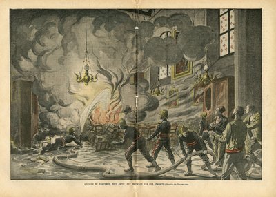 La iglesia de Suresnes, cerca de París, es incendiada por los Apaches de Eugene Damblans