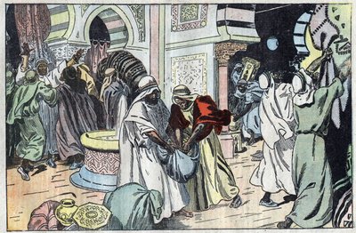 Los wahabitas, después de tomar La Meca, saquearon el palacio del rey Hussein. Ilustración de Damblans. En “Le Pèlerin” del 2 de noviembre. de Eugene Damblans