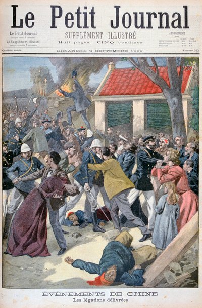 La legación entrega, Rebelión de los Bóxers, China, 1900 de Eugene Damblans