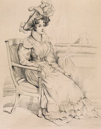 Retrato de Harriet Smithson, actriz irlandesa y primera esposa del compositor francés Hector Berlioz de Eugene Deveria