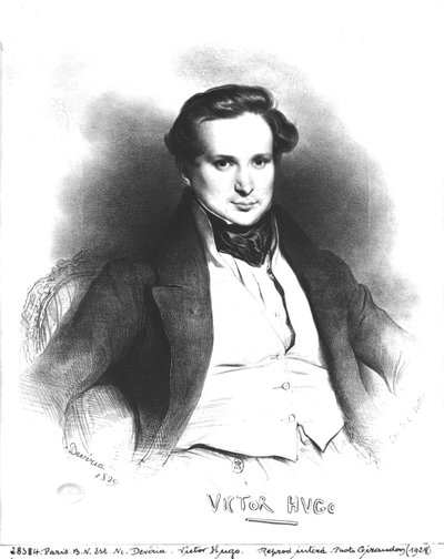 Retrato de Victor Hugo (1802-66), grabado por Charles Etienne Pierre Motte (1785-1836) 1829 de Eugene Deveria