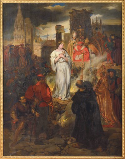 La muerte de Juana de Arco, por Deveria, Eugene de Eugene Deveria