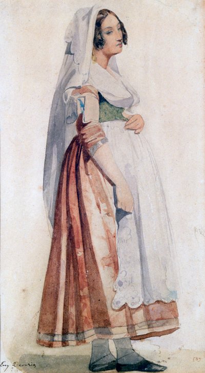 Joven italiano, c1825-1865 de Eugene Deveria