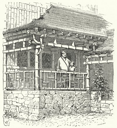 Casa china antigua construida con bambú de Eugene Emmanuel after Viollet le Duc