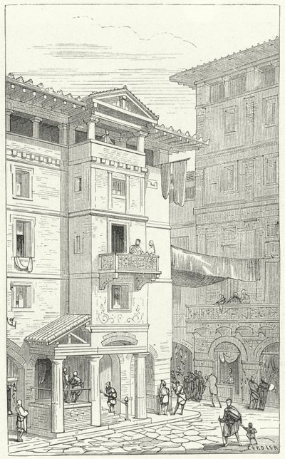 Calle en la Antigua Roma de Eugene Emmanuel after Viollet le Duc
