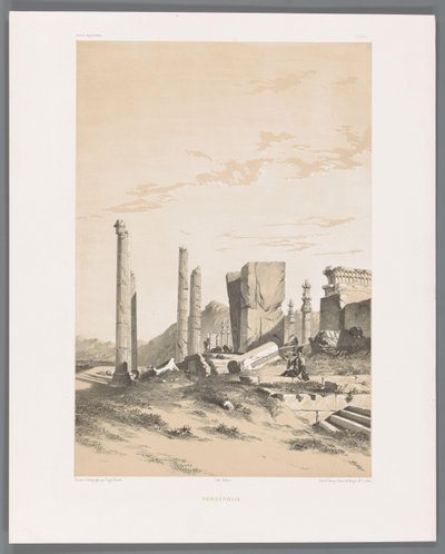 Ruinas de Persépolis
Persépolis (título en el objeto)
Paisajes persas (título de la serie)
Perse moderno (título de la serie) de Eugene Flandin