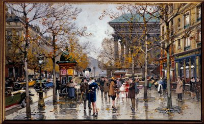Vista del boulevard des Italiens en París de Eugene Galien Laloue
