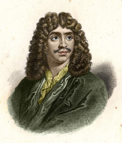 Jean Baptiste Poquelin llamado Molière (1622 - 1673) grabado por Giraut de Eugene Giraud