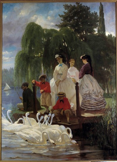 Le repas des cygnes de Eugene Giraud