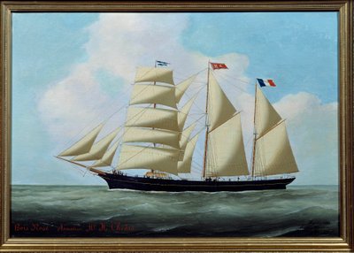 Le Trois Mats Wood-Rose Pintura de Eugene Margueritte-Grandin dit Eugene Grandin (1833-1916) 1886 Sol. 0,56x0,81 m Fecamp, Museo de Terranova de Eugene Grandin