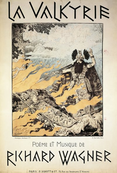 Francia, París, Póster de La Valquiria de Richard Wagner de Eugene Grasset