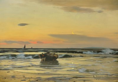 En la playa (Barco de pesca saliendo) de Eugene Gustav Dücker