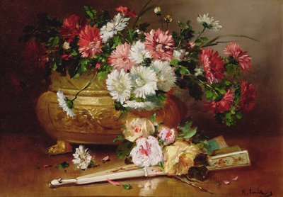 Naturaleza muerta con un abanico de Eugene Henri Cauchois
